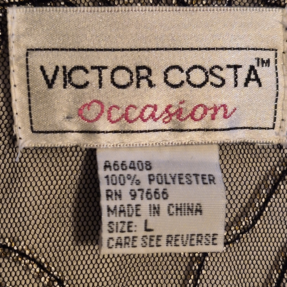 VICTOR COSTA Occasion Sheer Embroidered Jacket Size L Likely 1990s vintage - Picture 4 of 5